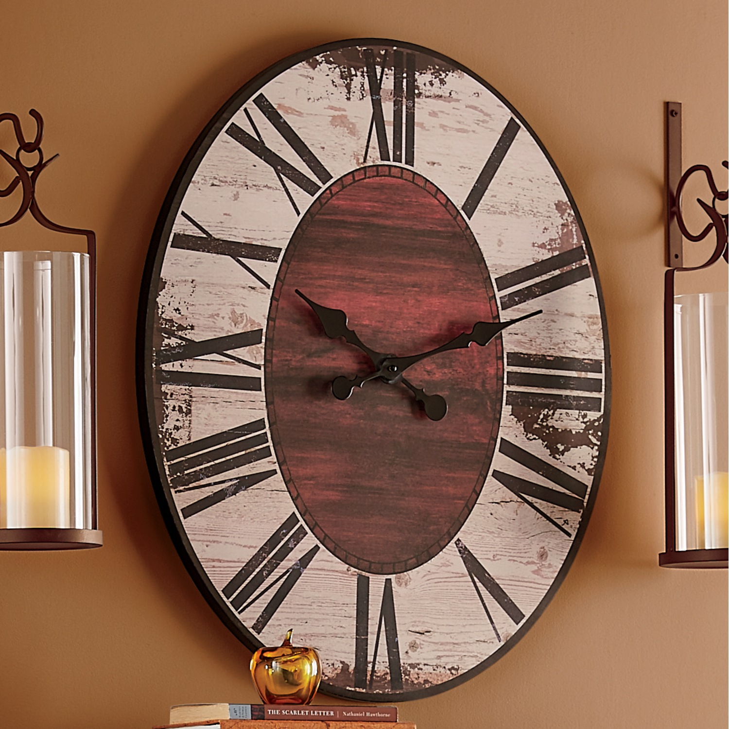 Distressed Oval Clock Montgomery Ward