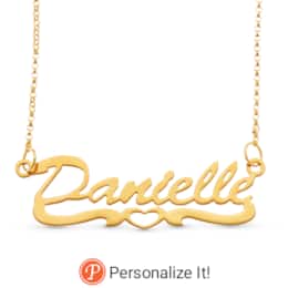 Name Open-Heart Script Necklace, , large