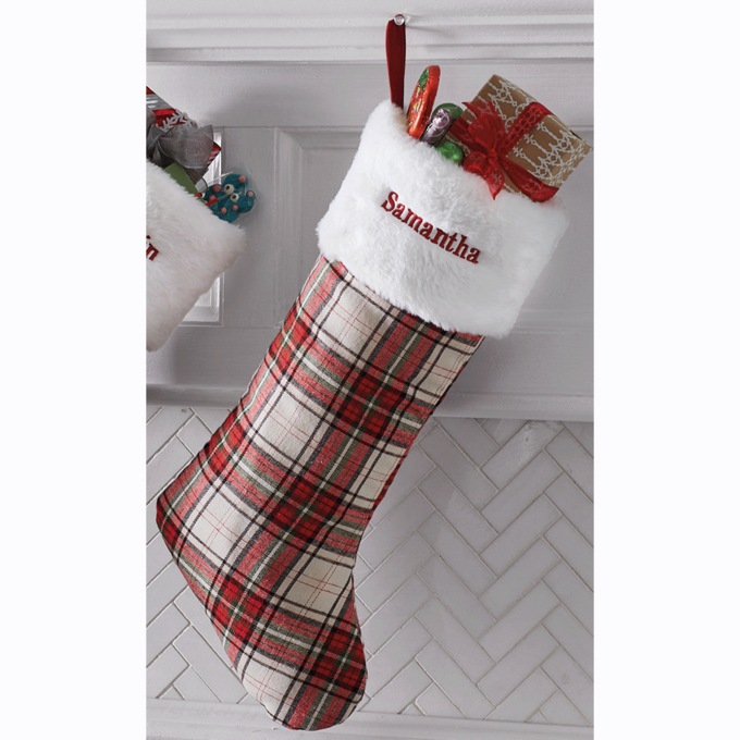 Tartan Plaid Christmas Stocking, , large