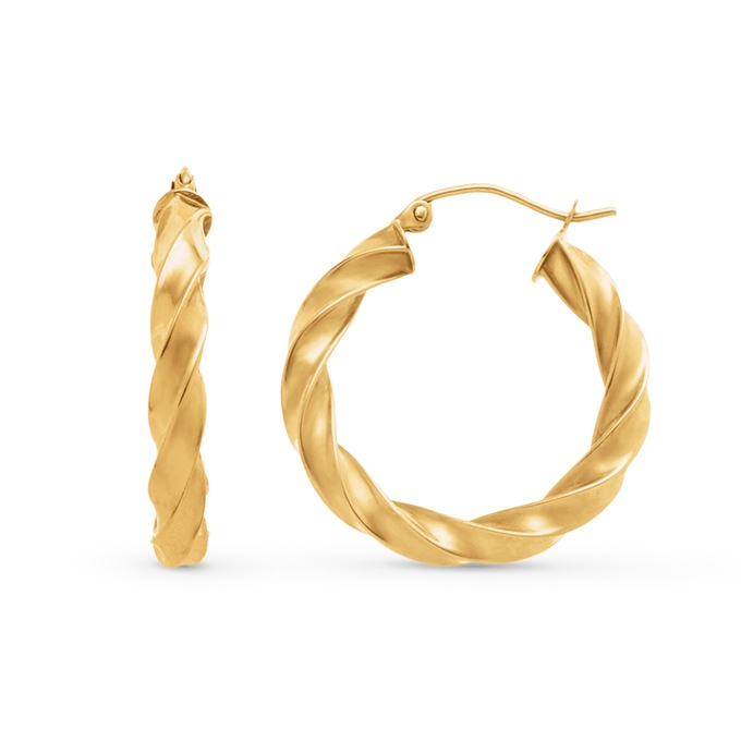 Yellow Gold Twist Hoop Earrings Yellow Gold Twist Hoop Earrings