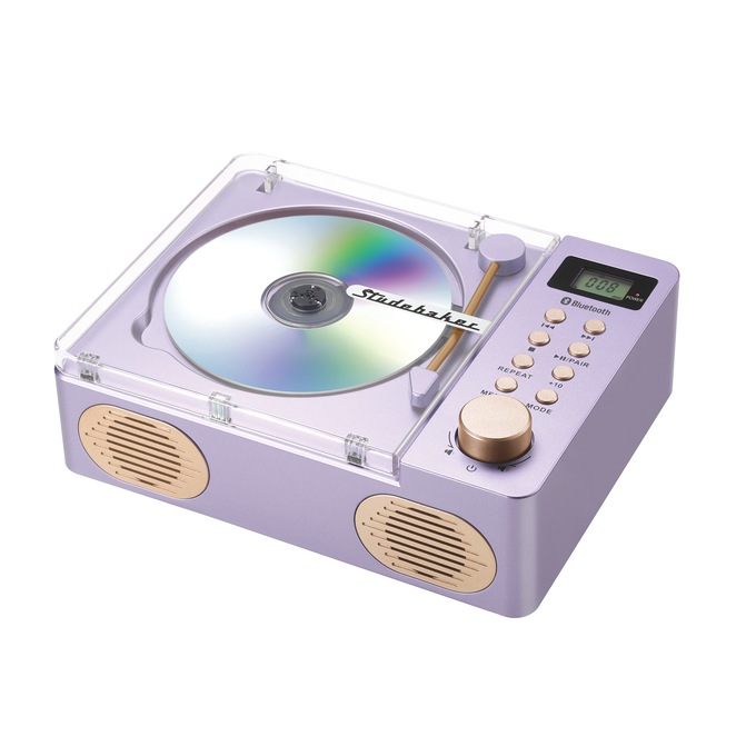 Studebaker Retro CD Player with Bluetooth/Radio, Lavender, large
