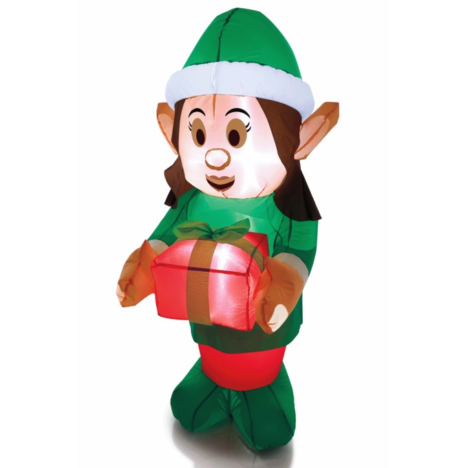 Lit Christmas Elf Inflatable Boy or Girl, , large