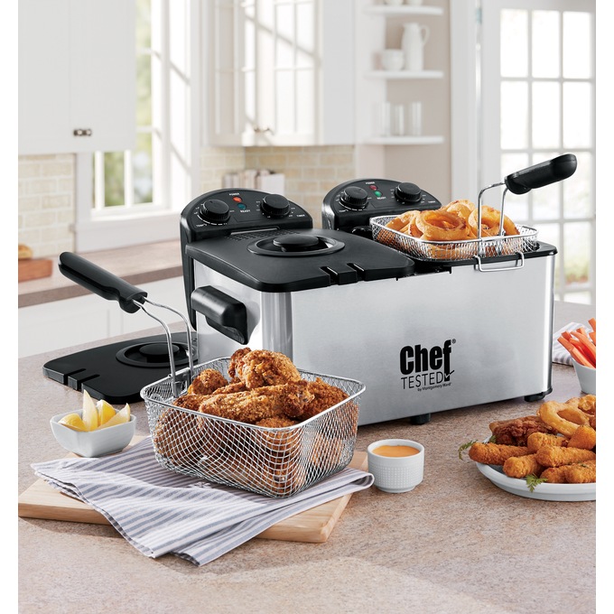 Chef Tested Double Tank Deep Fryer by Wards, , large