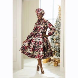 Kelcia Fit-and-Flare Jacquard Dress, , large