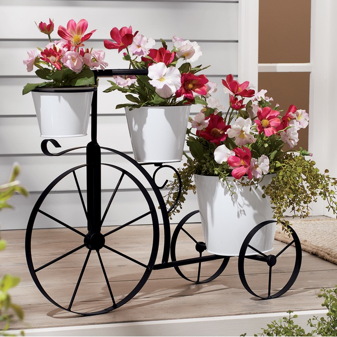 Metal Bicycle Planter, , large