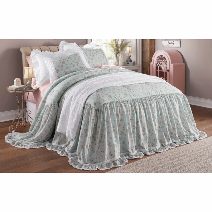 Rosie Skirted Bedspread, , large