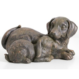 Puppy and Bunny Buddy Garden Statue, , large