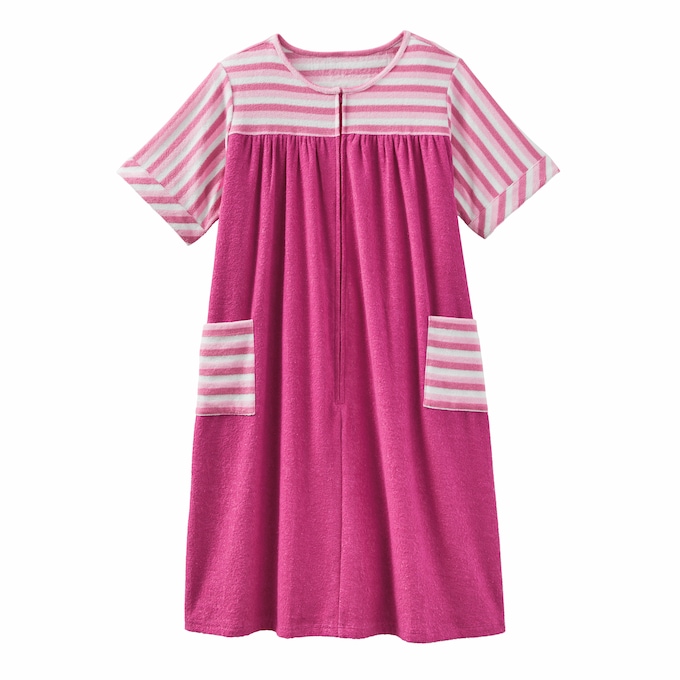 Colorblock Terry Zip Dress, , large