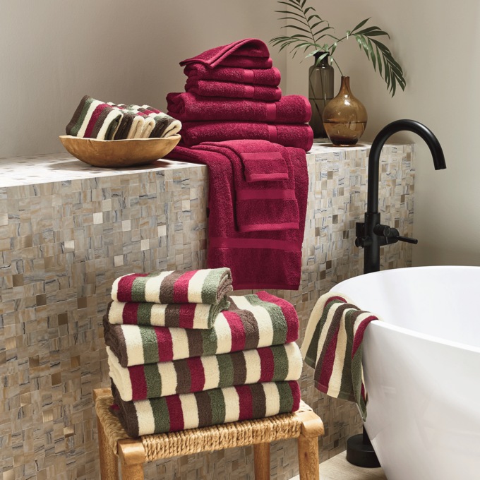 Serene Cotton Terry Bath Towel Set, 12 Pieces, , large