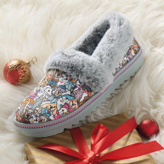 BOBS by Skechers Cozy Kiss Memory Foam Faux Fur Slipper, , large