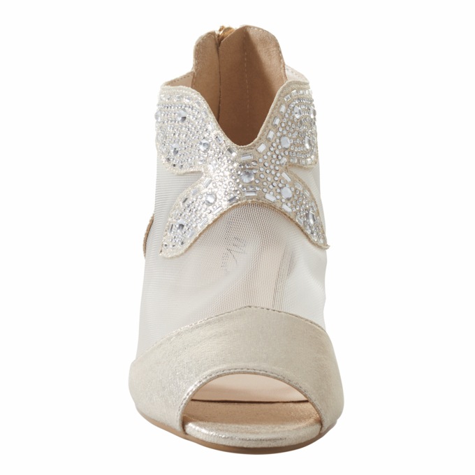  Mesh & Bling Women's Shootie with Silvery Accents, Beads & Sequins & 1.5” Heel, , large