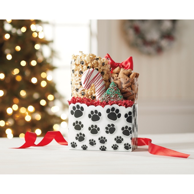 Woofables Holiday Dog Treat Basket, , large