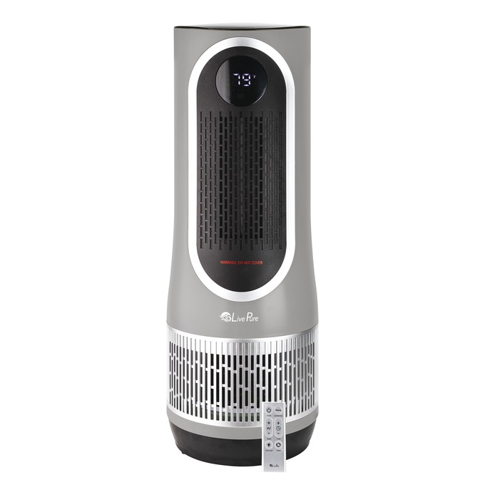 LivePure 3-in-1 Purifier/Fan/Heater , Gray, large