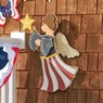 Chunky Wood Lit Patriotic Angel Wall Hanging, , large