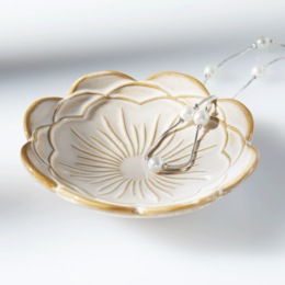 Round Floral Trinket Dish, , large