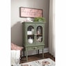 Pisa Flea-Market Inspired Glass Door Accent Cabinet, Green, large