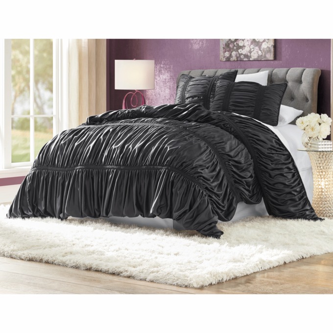 Dominique Satin Ruched Quilt, , large