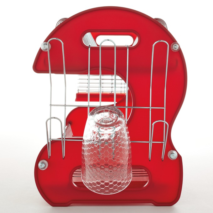 2-Tier Dish Rack, Delicious Red, large