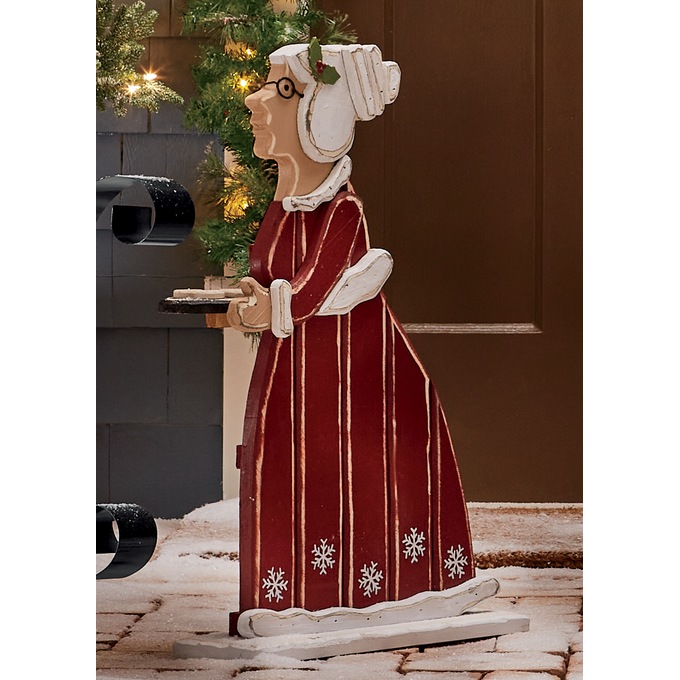 Chunky Wood Santa and Mrs. Claus Cutouts, , large