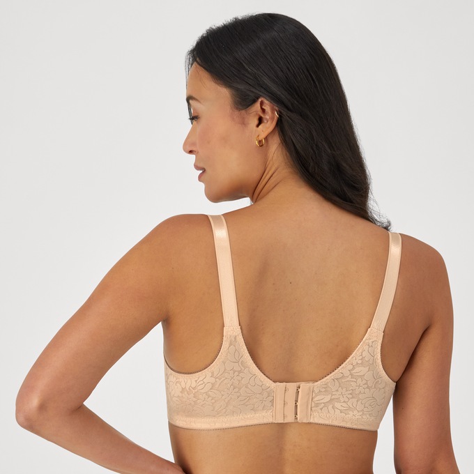 Bali Wireless Lace Double Support Bra with Adjustable Straps, Soft Taupe, large