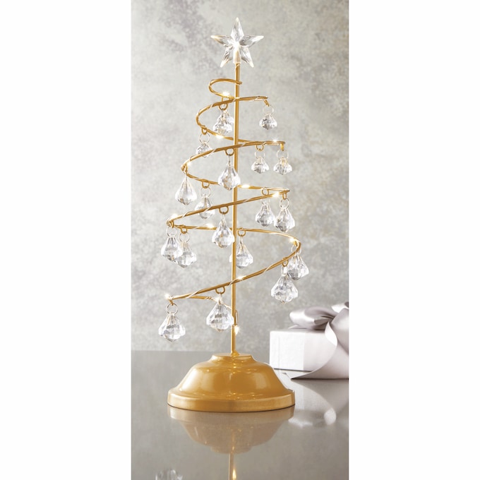Lit Golden Christmas Tree, , large