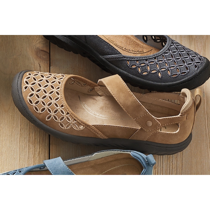 JBU Bianca Vegan Leather Mary Jane with Cutout Designs and Memory Foam Footbed, , large