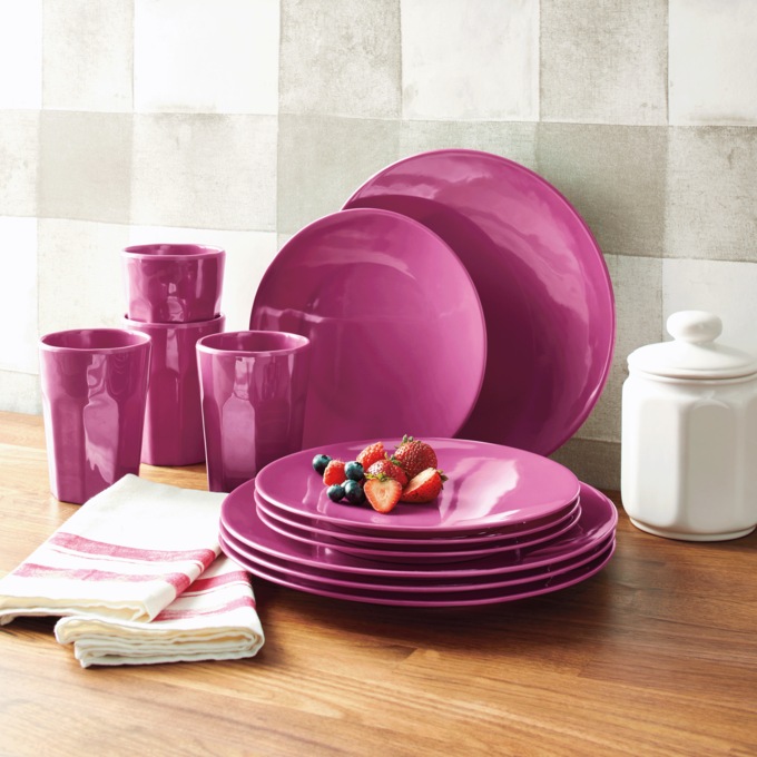 12-Piece Berry Bliss Melamine Dinnerware Set, , large
