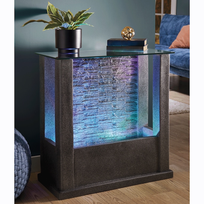 Faux-Stone Fountain Table, , large