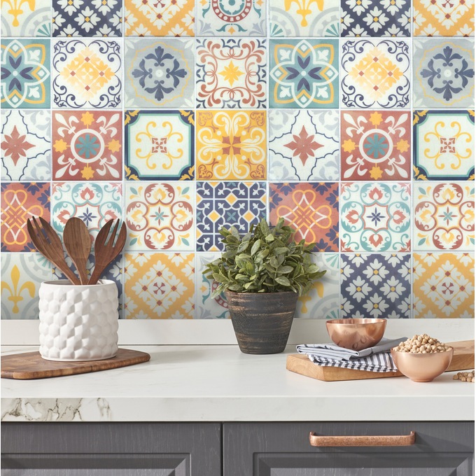 Roommates Peel and Stick Back Splash Tiles, , large