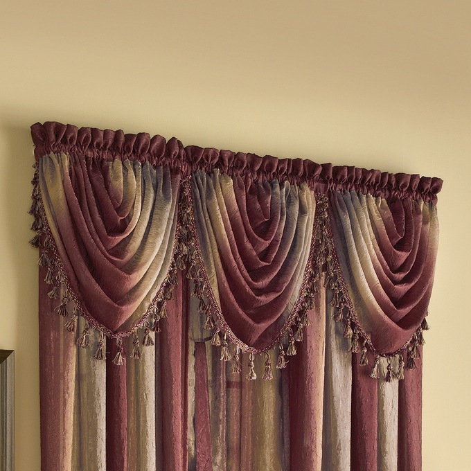 Ombre Semi Sheer Tasseled Waterfall Valance Montgomery Ward