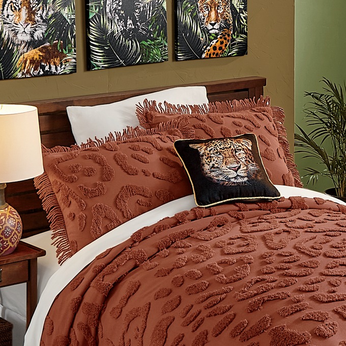 Leopard Chenille Sham, , large