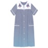 Duster With Embroidered Yoke, Navy Stripe, large