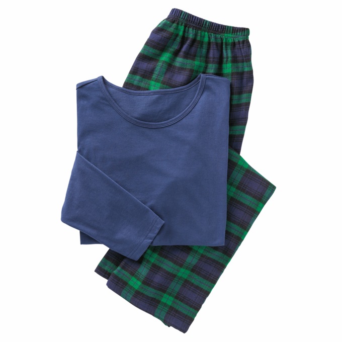 Women's Plaid Flannel PJ Set, , large