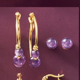 Gem/Bead 2-Pair Hoop &amp; Post Set, , large