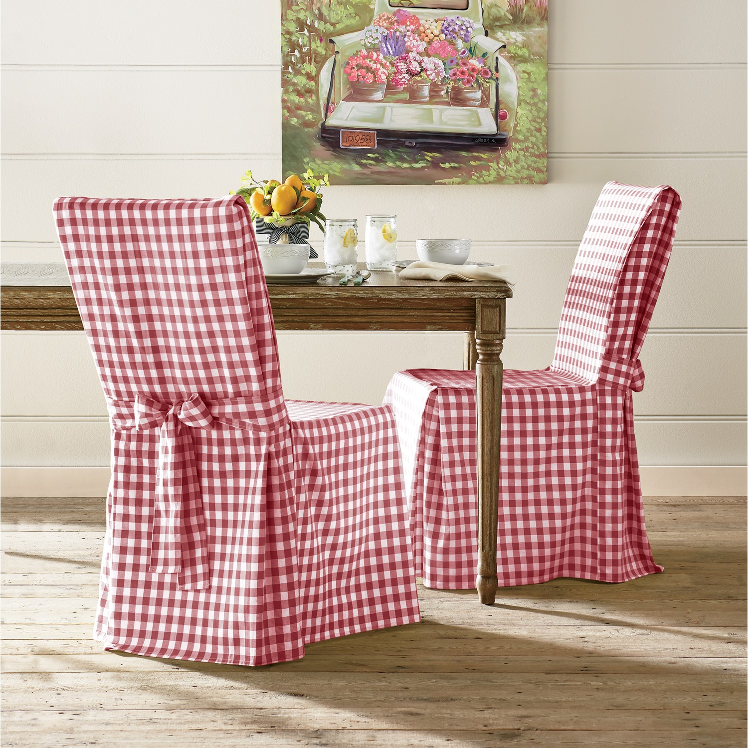 Gingham Check Dining Chair Cover Montgomery Ward