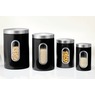 Set of 4 Window Canisters with Stainless Steel Lids, , large