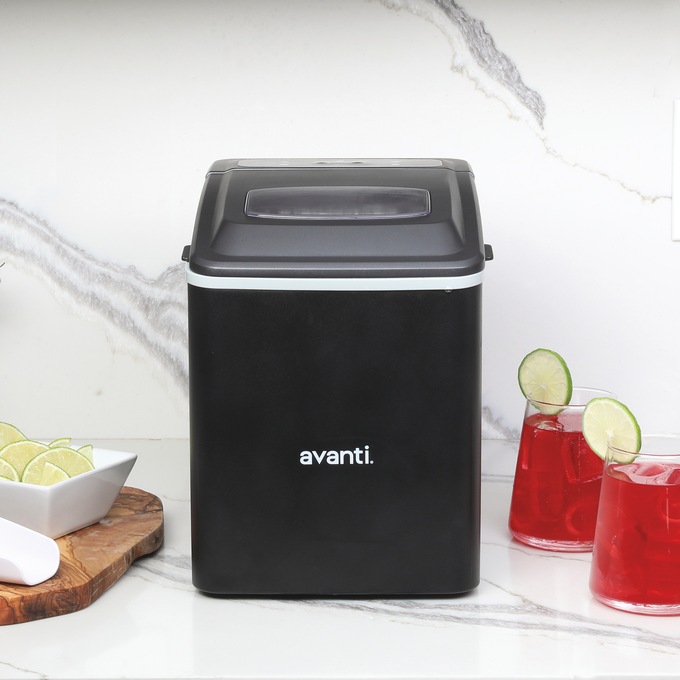 Avanti Compact Countertop 26-lb. Capacity Ice Maker with Self-Cleaning Mode, Black, large