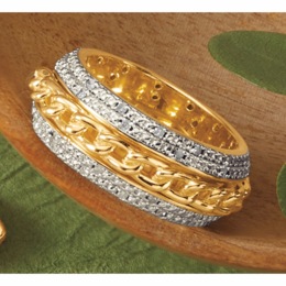 Men&#39;s Diamond Rope Chain Ring, , large