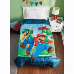 Reversible Twin-Size Mario Fun Comforter, , large