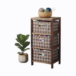 Plaid 3-Drawer Storage, , large