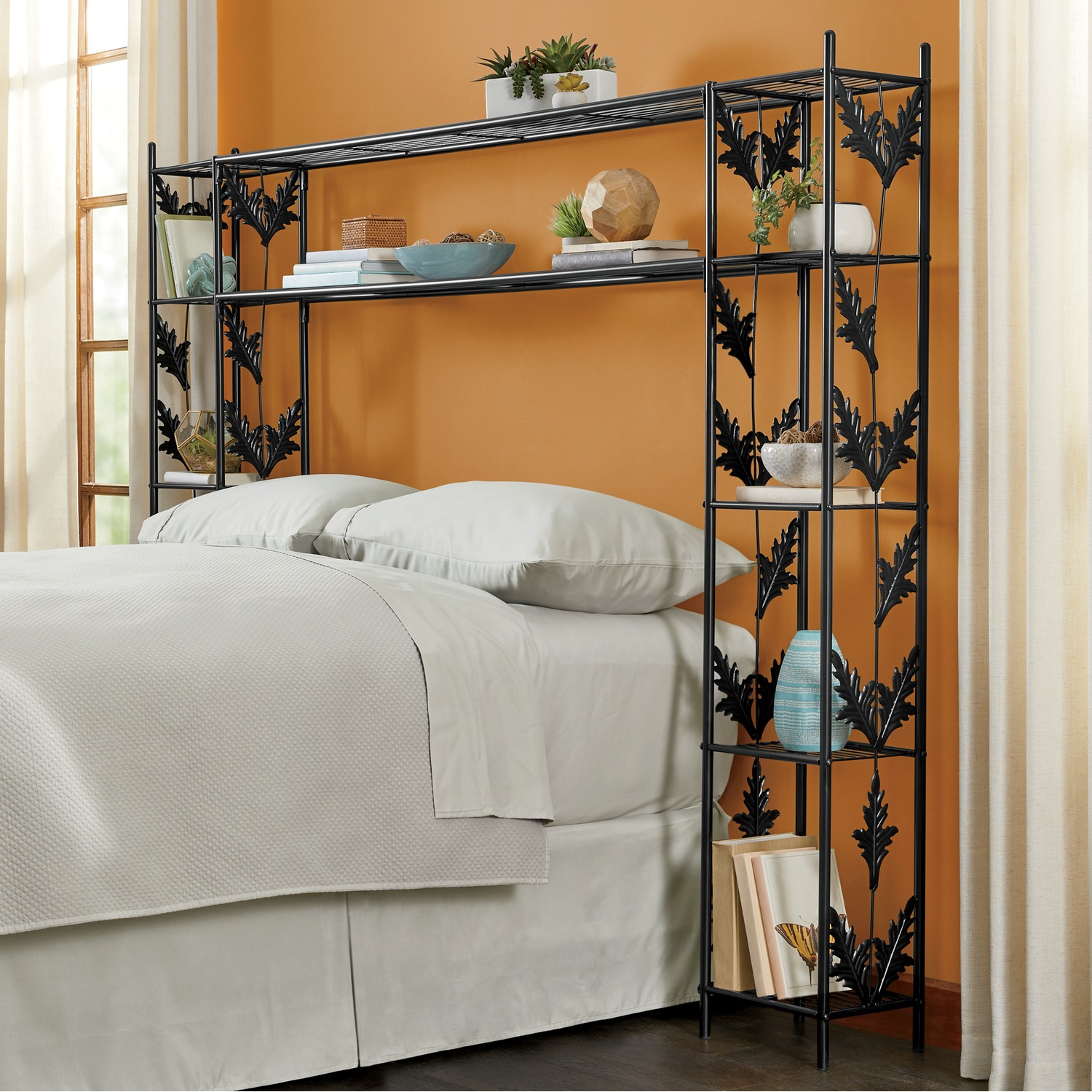 Laney leaf hot sale queen storage headboard