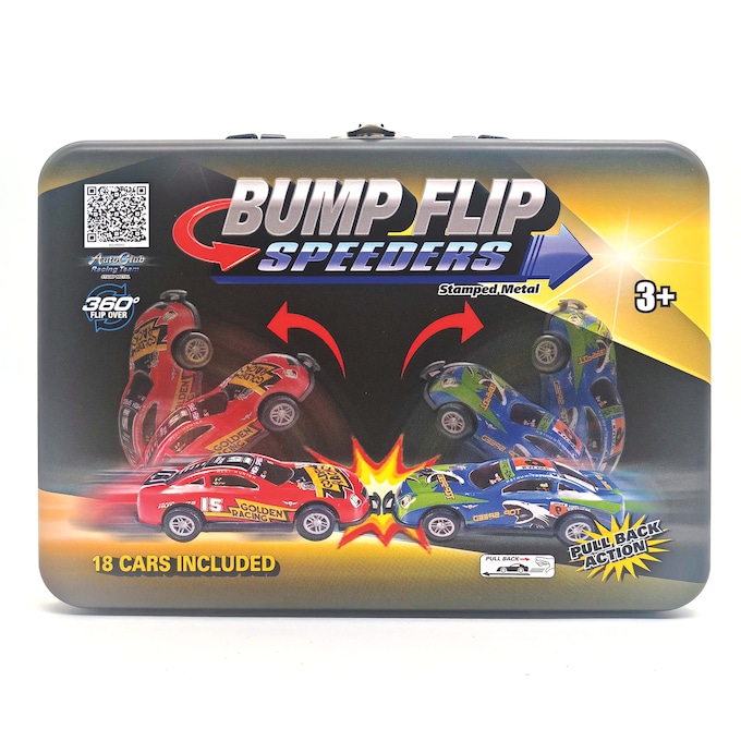 Set of 18 Bump Flip Speeders Cars with Carry Case, , large