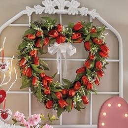 Tulip Heart Wreath, , large