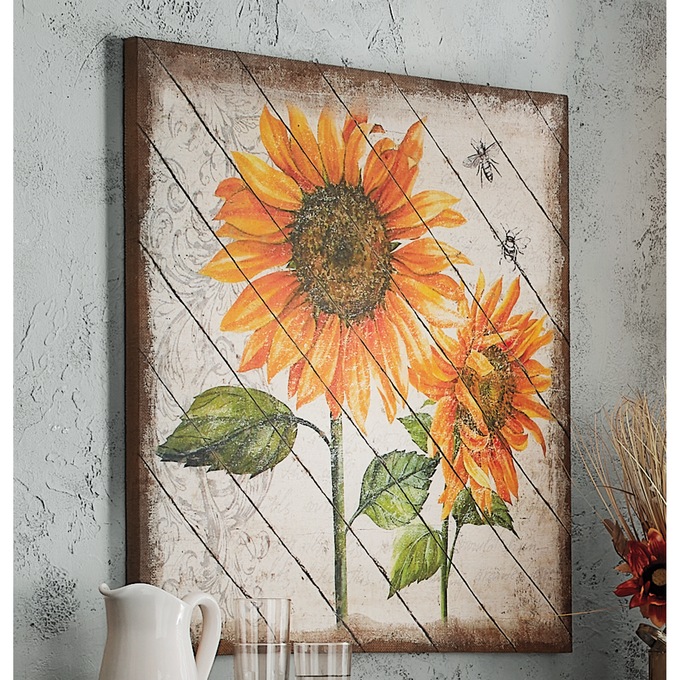 Sunflower Wall Art On Burlap, , large
