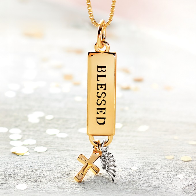 Two-Tone Blessed/Charms Pendant, , large