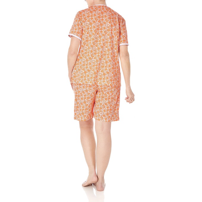 Print Shorty Pajama, Cantaloupe Floral, large