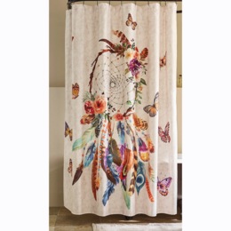 Dreamcatcher Butterfly Shower Curtain, , large