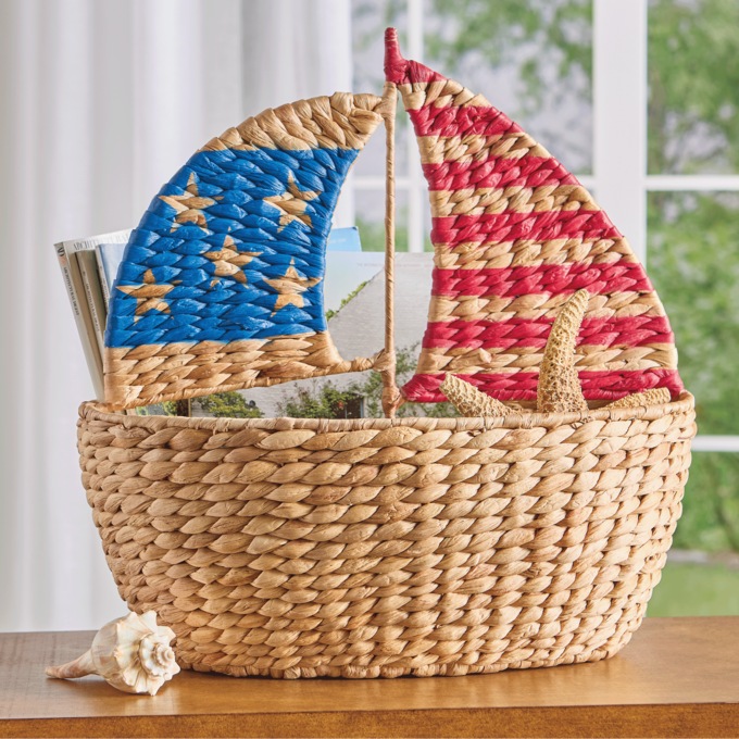 Woven Americana Boat Basket, , large