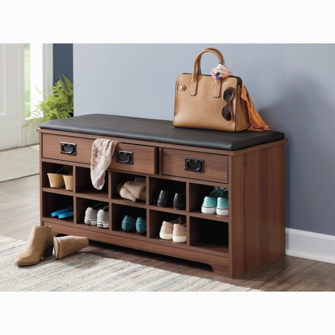 Mission-Style Shoe Bench, , large