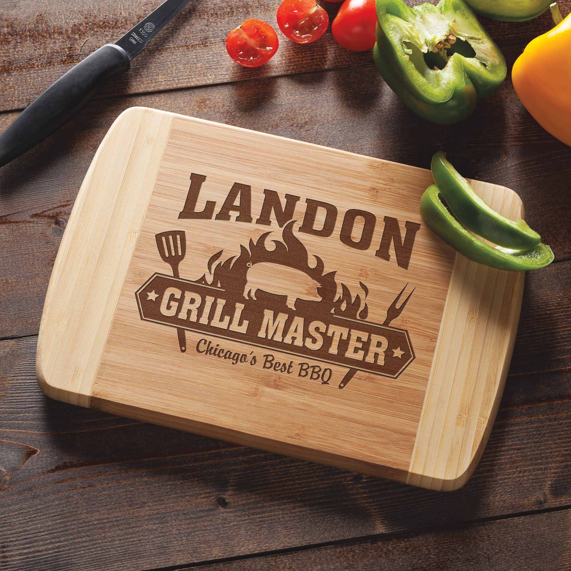 Personalized Bamboo Cutting Board, , large